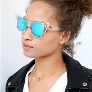 Quay x Shayla Mitchell blue clear sunglasses
